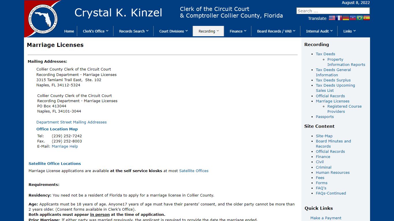 Marriage Licenses - Collier County